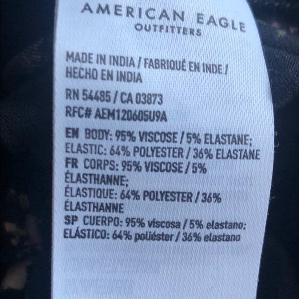XS Black Floral American Eagle Top - Picture 5 of 5